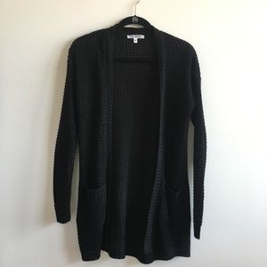 Say What New York Black Lightweight Cable Cardigan
